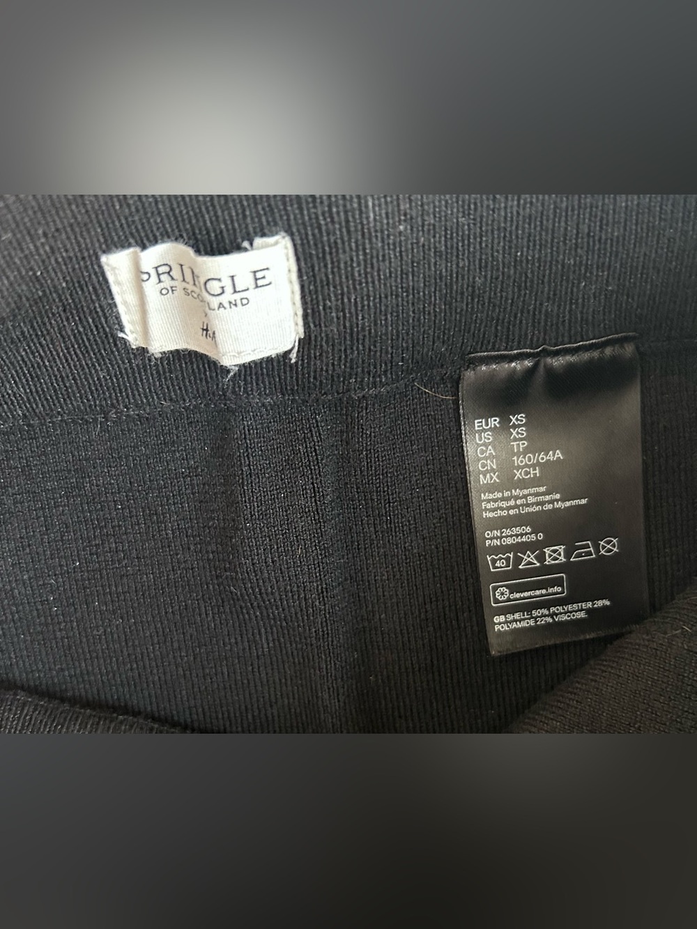 Pringle Black Midi Pencil Skirt with White Side Stripe size XS - Picture 6 of 7